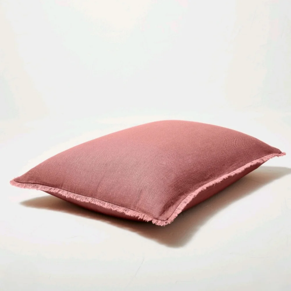 Casaluna King Heavyweight Linen Blend Duvet Cover & Sham Set Rose
